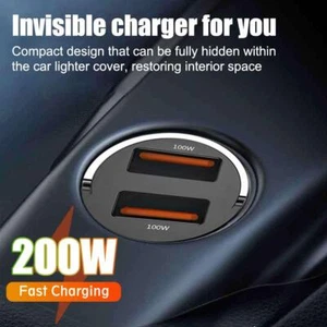 100W+pd USB Phone Charger TypeC QC3.0 Black Fast Charging Car Interior Accesso ∪ - Picture 1 of 15