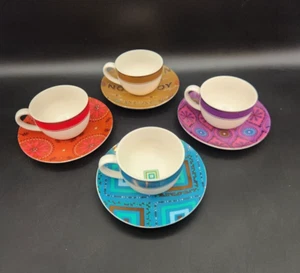 Starbucks Ornament/Noel Holiday Demitasse Cups and Saucers Set of Four 2006 NWT - Picture 1 of 20