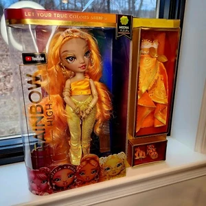 🌟Bambola Alta Moda Arcobaleno🌟 Meena Fleur Arancione Zafferano Oro Vestiti Indiani! - Foto 1 di 5