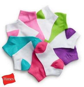 12 Pairs Hanes Boys Girls Low Cut Socks Children Kids Invisible Assorted lot