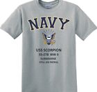 USS SCORPION   SS-278  *SUBMARINE*WW2*NAVY EAGLE*T-SHIRT.OFFICIALLY LICENSED