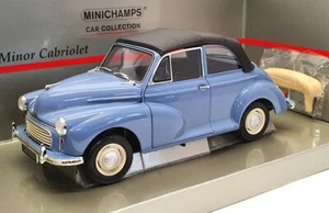 Minichamps 1/18 scale Model Car 150 137030 - Morris Minor Cabrio - Blue - Picture 1 of 6
