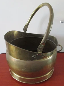 Cubo/plantador vintage de latón y carbón - Imagen 1 de 5