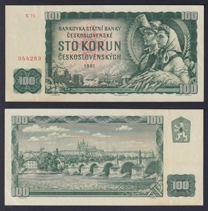 Billet De Banque Tchécoslovaquie 100 KORUN 1961 P.-91j SUP/AU - Picture 1 of 1