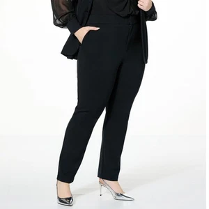 Colleen Lopez Collection Pantalone Ponte Slim Gamba Nero XL Nuovo - Foto 1 di 1