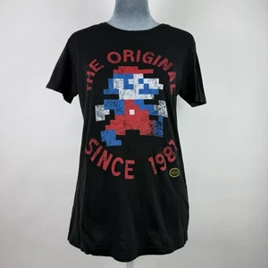 Camiseta negra gráfica Loot Crate Junior L para mujer S Mario Nintendo desde 1981 - Imagen 1 de 5