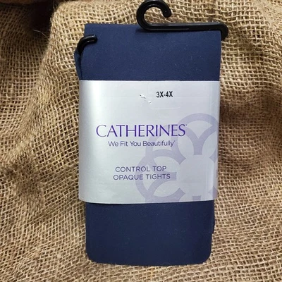 Medias opacas CATHERINES Control Top azul marino talla 3X-4X 215-300 libras Foto 1 de 4