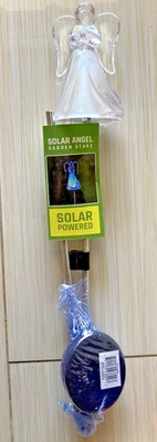 Alpine Solar Angel Garden Decor Stake Blue LED Landscape Light NEW - Image 1 of 4