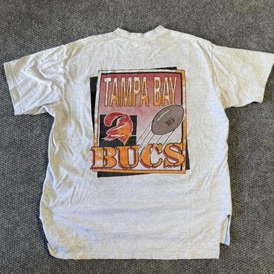 Camiseta gris Tampa Bay Buccaneers para hombre talla XL 90s nuez moscada hecha en EE. UU. Foto 1 de 4