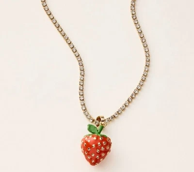 Nuevo con etiquetas Collar Tenis Kate Spade New York X Target Fresa Dije Foto 1 de 4