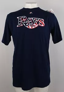T-shirt da uomo Tampa Bay Rays MLB Majestic con grafica grande e alta - Foto 1 di 7