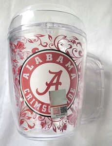 Alabama Crimson Tide Floral Scroll Hot/Cold 12oz Acrylic Mug w/ Spill Proof Lid - Picture 1 of 6