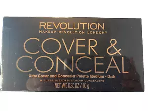 Revolution Ultra Cover & Conceal Palette Medium Dark Blendable Cream NEW Sealed - Picture 1 of 3