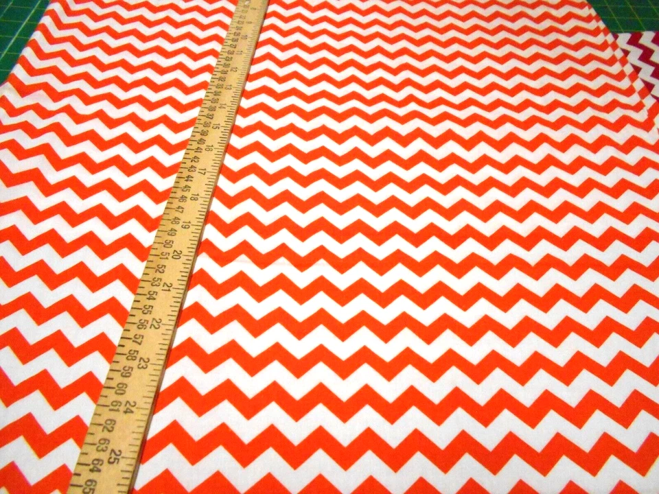 1 yard Orange Chevron Fabric - Image 1 of 1
