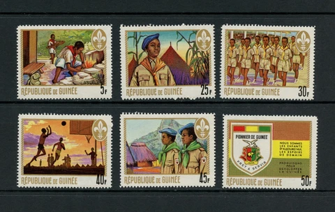 U080  Guinea  1969  scouting   6v.    MNH Cover
