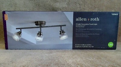 Allen + Roth Portico 3-Light 21" Brushed Nickel Flush Mount Fixed Track Light - Image 1 of 4