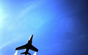 Original 1963 Slide, U.S. Navy Jet Airplane in flight - Picture 1 of 1