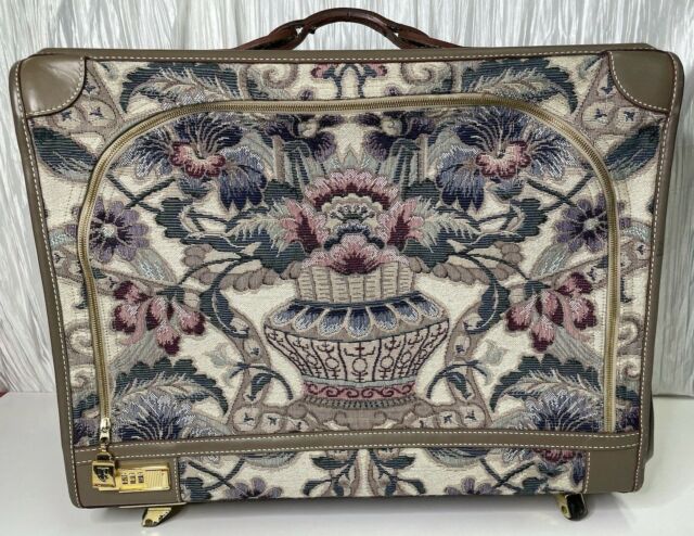 French Luggage Co. Floral Tapestry and suede Six Piece Luggage Set 1988 at  1stDibs