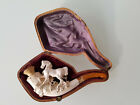 Meerschaumpfeife antik Motiv Pferd mit original Etui