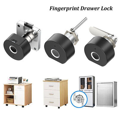 Fingerprint Cabinet Drawer Smart Lock Keyless Furniture Latches USB Charging • 32.29€