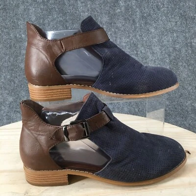 Journee коллекции ботинки женщин 8,5 ботинок синий замши низкие каблуки пряжка - Изображение 1 из 4