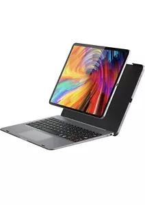Backlit Keyboard Cover w/ Trackpad for IPad Pro 12.9 2018 2020 2021 Gray/Silver - Picture 1 of 12