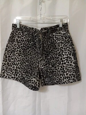 Pantalones Cortos CACHE Estampado Animal Para Mujer Talla 8 Negro Blanco Cremallera Nuevos  Foto 1 de 4