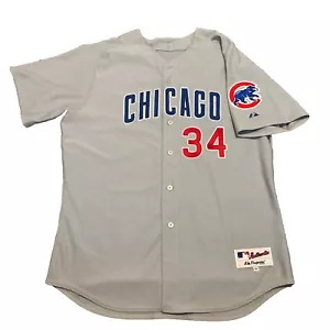 Maglia da baseball Kerry Wood Chicago Cubs Majestic cucita vintage MLB 52 grigia - Foto 1 di 9