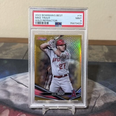 Mike Trout 2022 Bowman’s Best Gold Refractor /50 PSA 9 POP 7 - Image 1 of 2