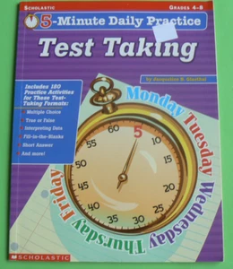 Scholastic 5-Minute Daily Practice TEST TAKING,gr.4 5 6 7 8 w/Answer Key LN! - Picture 1 of 7