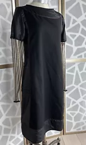 Vestido De Colección Y2k Cinq Seis Mouches Hecho en Francia Talla 1 EE. UU. M 6 Bolsillos Manga Transparente - Imagen 1 de 8