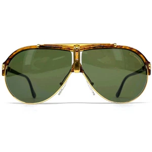 Vintage DERAPAGE FDM C56 sunglasses - 80's Italy - Large - Tortoise/Gold - RARE - Picture 1 of 9