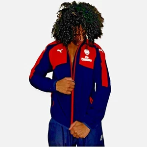 Puma Vintage Arsenal Club Walk Out Soccer Football Training Jacket Red Blue - Picture 1 of 8