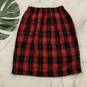 Ms Choice Damen Vintage Bleistiftrock Größe 8 Rot Schwarz Kariert Gewebt 90er Academia - Bild 1 von 9