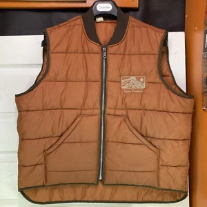 Vtg 80's MWG Orange Puffer Transport TRUCKER Vest Truck Driver Jacket XL Canada - Bild 1 von 13