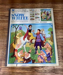 Vintage Snow White and the Seven Dwarfs Tray Puzzle Book Whitman 1973 - Picture 1 of 12