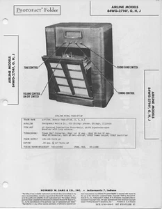 1949 Airline 84WG-2714F CONSOLE SERVICE MANUAL PHOTOFACT SCHEMATIC 2714G 2714H J - Bild 1 von 1