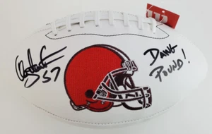 Clay Matthews "Dawg Pound!" Autographed Cleveland Browns Logo Football (Beckett) - Picture 1 of 10