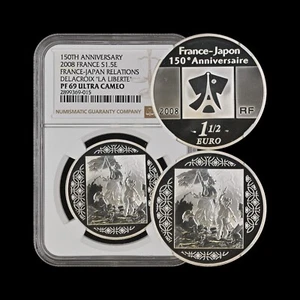 FRANCE. 2008, 1.5 Euro, Silver - NGC PF69 - Japan, Delacroix, La Liberte - Picture 1 of 5