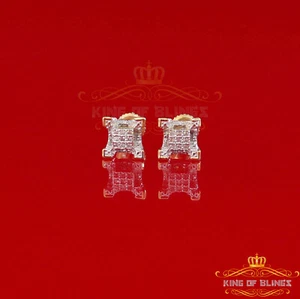 10K Real Yellow Gold with 0.05CT Real Diamonds Men's/Women's stud Earrings - Picture 1 of 12