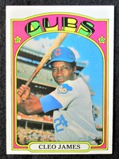 1972 Topps CLEO JAMES Cubs RARE VARIATION Card #117a GREEN under C and S NMT