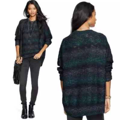 Suéter Denim & Supply Ralph Lauren Dobladillo Alto-Bajo Verde Azulado Multicolor Talla M Foto 1 de 4