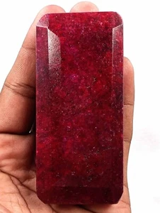 Best Prize Red Ruby 150 Ct EGL Faceted Emerald Cut Natural African Gemstone MKY - Picture 1 of 7