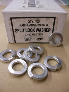 3/8" Split Lock Washers Zinc Plated 100 pc - Picture 1 of 1