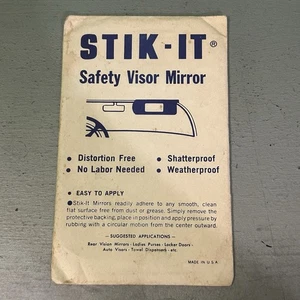 Vintage STIK-IT Safety Visor Mirror 1950's MCM New/Sealed Car Vehicle Accessory - Picture 1 of 9