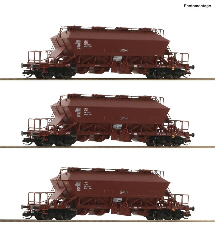 Roco 6680018 3-teiliger Set Kaliwagen DR - Spur TT - Neu in OVP