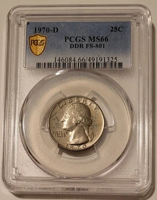 1970 D Washington Quarter DDR Variety FS-801 MS66 PCGS Toning - Image 1 of 4