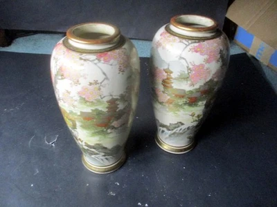 Par de jarrones antiguos japoneses Satsuma Shimazu Foto 1 de 4