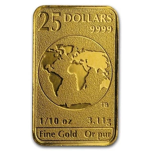 Kanada 1/10 oz Gold 25 $ Barren Stempelglanz Zufallsjahr - Bild 1 von 2