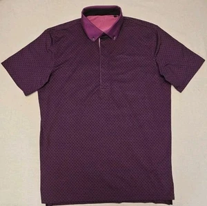 Greyson Polo Men’s Medium Purple Geometric Wolf Performance Golf EUC - Picture 1 of 6